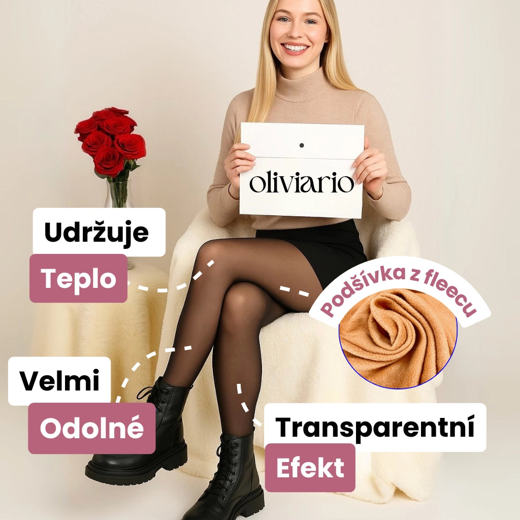 Zateplené transparentní punčocháče