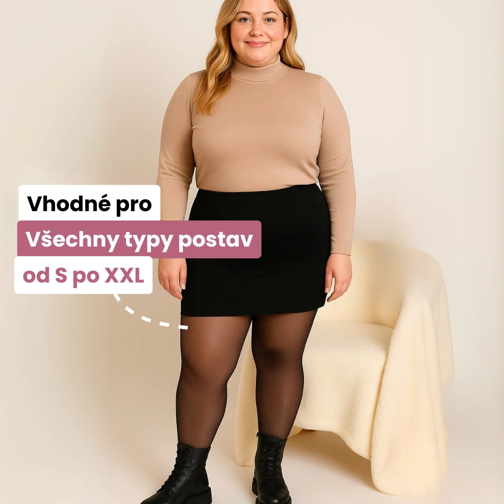 Zateplené transparentní punčocháče