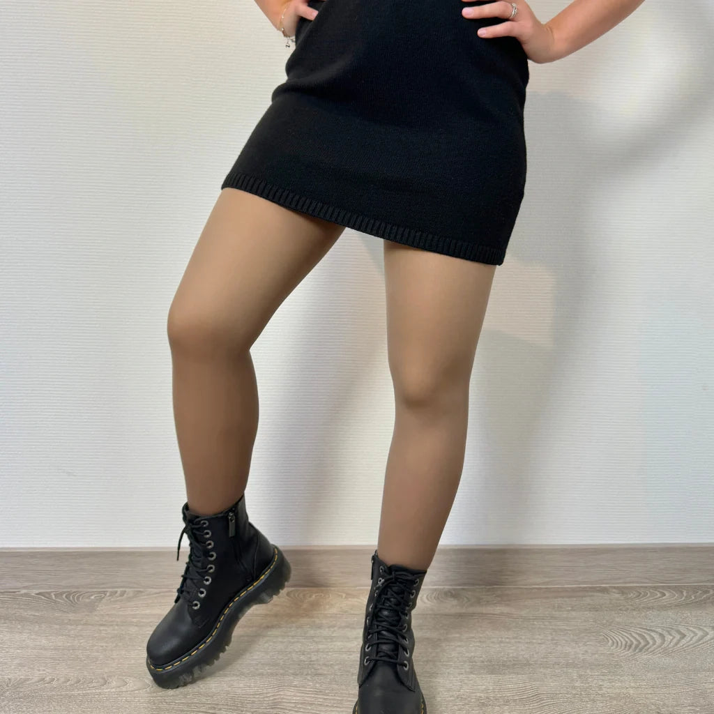 Zateplené transparentní punčocháče